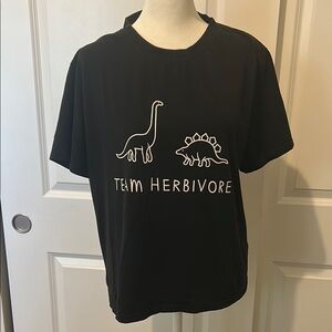 ROMWE Black Team Herbivore Tee